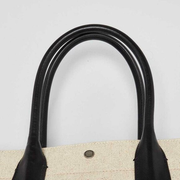 Yves Saint Laurent Natural Linen And Leather Rive Gauche Tote Bag - Picture 4 of 9